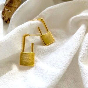 Lock shaped Hoop Earrings
